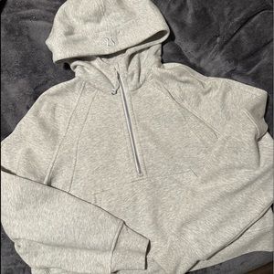 Light Grey Lululemon scuba oversized half-zip hoodie